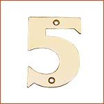 Brass Numeral "5" (H-1360)